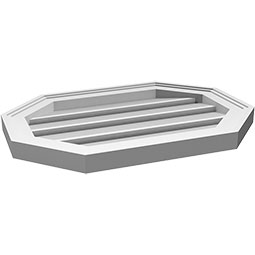 Ekena Millwork - GVPOH02 - Horizontal Elongated Octagon Surface Mount PVC Gable Vent Brickmould Frame