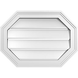 Ekena Millwork - GVPOH02 - Horizontal Elongated Octagon Surface Mount PVC Gable Vent Brickmould Frame