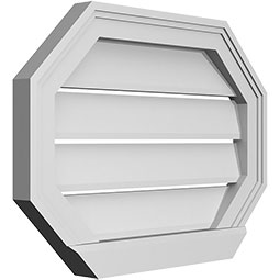 Ekena Millwork - GVPOH03 - Horizontal Elongated Octagon Surface Mount PVC Gable Vent Brickmould Sill Frame
