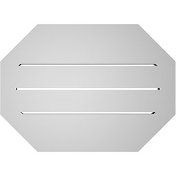 Ekena Millwork - GVPOH03 - Horizontal Elongated Octagon Surface Mount PVC Gable Vent Brickmould Sill Frame