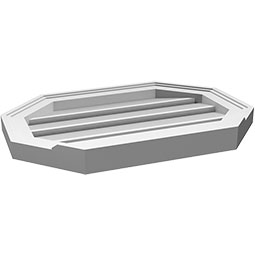 Ekena Millwork - GVPOH03 - Horizontal Elongated Octagon Surface Mount PVC Gable Vent Brickmould Sill Frame
