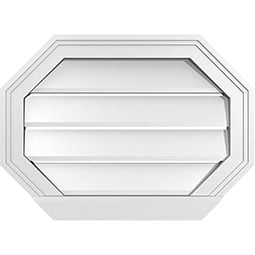 Ekena Millwork - GVPOH03 - Horizontal Elongated Octagon Surface Mount PVC Gable Vent Brickmould Sill Frame