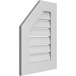Ekena Millwork - GVPOL01 - Half Octagon Top Left Surface Mount PVC Gable Vent Standard Frame
