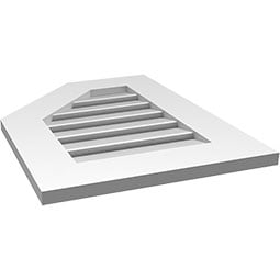 Ekena Millwork - GVPOL01 - Half Octagon Top Left Surface Mount PVC Gable Vent Standard Frame