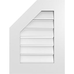 Ekena Millwork - GVPOL01 - Half Octagon Top Left Surface Mount PVC Gable Vent Standard Frame