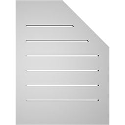 Ekena Millwork - GVPOL02 - TrueCraft Half Octagon Top Left Surface Mount PVC Gable Vent Brickmould Frame