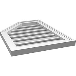 Ekena Millwork - GVPOL02 - TrueCraft Half Octagon Top Left Surface Mount PVC Gable Vent Brickmould Frame