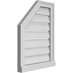 Ekena Millwork - GVPOL03 - TrueCraft Half Octagon Top Left Surface Mount PVC Gable Vent Brickmould Sill Frame