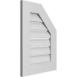 Ekena Millwork - GVPOR01 - TrueCraft Half Octagon Top Right Surface Mount PVC Gable Vent Standard Frame
