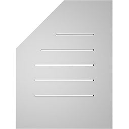 Ekena Millwork - GVPOR01 - TrueCraft Half Octagon Top Right Surface Mount PVC Gable Vent Standard Frame