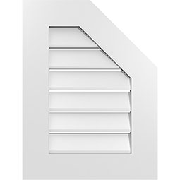 Ekena Millwork - GVPOR01 - TrueCraft Half Octagon Top Right Surface Mount PVC Gable Vent Standard Frame