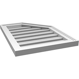 Ekena Millwork - GVPOR02 - Half Octagon Top Right Surface Mount PVC Gable Vent Brickmould Frame