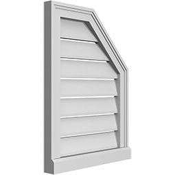 Ekena Millwork - GVPOR03 - Half Octagon Top Right Surface Mount PVC Gable Vent Brickmould Sill Frame
