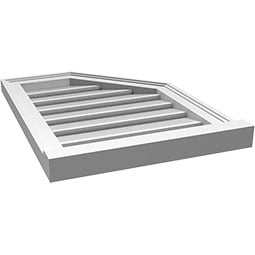 Ekena Millwork - GVPOR03 - Half Octagon Top Right Surface Mount PVC Gable Vent Brickmould Sill Frame