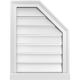 Ekena Millwork - GVPOR03 - Half Octagon Top Right Surface Mount PVC Gable Vent Brickmould Sill Frame
