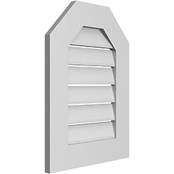 Ekena Millwork - GVPOT01 - TrueCraft Octagonal Top Surface Mount PVC Gable Vent Standard Frame