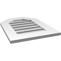 Ekena Millwork - GVPOT01 - TrueCraft Octagonal Top Surface Mount PVC Gable Vent Standard Frame