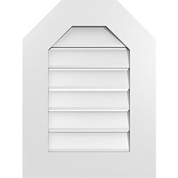 Ekena Millwork - GVPOT01 - TrueCraft Octagonal Top Surface Mount PVC Gable Vent Standard Frame
