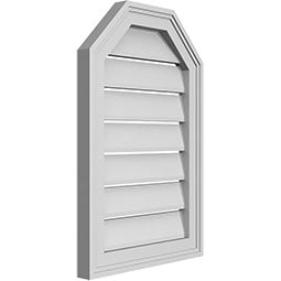 Ekena Millwork - GVPOT02 - TrueCraft Octagonal Top Surface Mount PVC Gable Vent Brickmould Frame