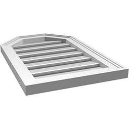 Ekena Millwork - GVPOT02 - TrueCraft Octagonal Top Surface Mount PVC Gable Vent Brickmould Frame