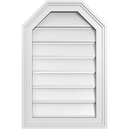 Ekena Millwork - GVPOT02 - TrueCraft Octagonal Top Surface Mount PVC Gable Vent Brickmould Frame