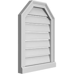 Ekena Millwork - GVPOT03 - TrueCraft Octagonal Top Surface Mount PVC Gable Vent Brickmould Sill Frame
