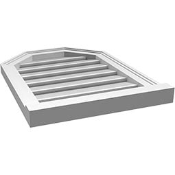 Ekena Millwork - GVPOT03 - TrueCraft Octagonal Top Surface Mount PVC Gable Vent Brickmould Sill Frame