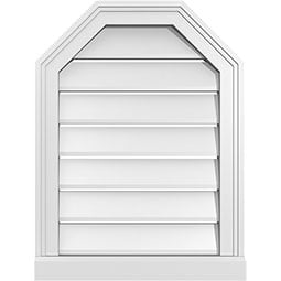 Ekena Millwork - GVPOT03 - TrueCraft Octagonal Top Surface Mount PVC Gable Vent Brickmould Sill Frame