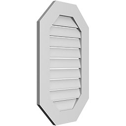 Ekena Millwork - GVPOV01 - Vertical Elongated Octagon Surface Mount PVC Gable Vent Standard Frame