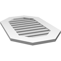 Ekena Millwork - GVPOV01 - Vertical Elongated Octagon Surface Mount PVC Gable Vent Standard Frame