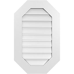 Ekena Millwork - GVPOV01 - Vertical Elongated Octagon Surface Mount PVC Gable Vent Standard Frame