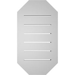 Ekena Millwork - GVPOV02 - Vertical Elongated Octagon Surface Mount PVC Gable Vent Brickmould Frame