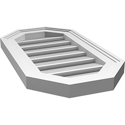 Ekena Millwork - GVPOV02 - Vertical Elongated Octagon Surface Mount PVC Gable Vent Brickmould Frame