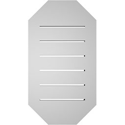 Ekena Millwork - GVPOV03 - Vertical Elongated Octagon Surface Mount PVC Gable Vent Brickmould Sill Frame