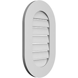 Ekena Millwork - GVPVR01 - TrueCraft Vertical Round Ended Surface Mount PVC Gable Vent Standard Frame