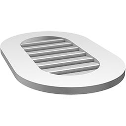 Ekena Millwork - GVPVR01 - TrueCraft Vertical Round Ended Surface Mount PVC Gable Vent Standard Frame