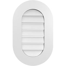 Ekena Millwork - GVPVR01 - TrueCraft Vertical Round Ended Surface Mount PVC Gable Vent Standard Frame