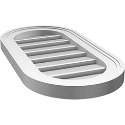 Ekena Millwork - GVPVR02 - TrueCraft Vertical Round Ended Surface Mount PVC Gable Vent Brickmould Frame