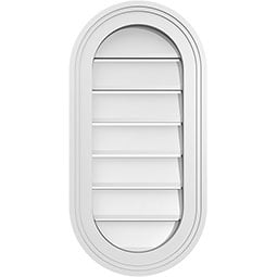 Ekena Millwork - GVPVR02 - TrueCraft Vertical Round Ended Surface Mount PVC Gable Vent Brickmould Frame