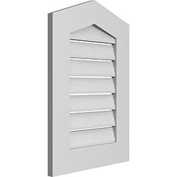 Ekena Millwork - GVPPE01 - TrueCraft Peaked Top Surface Mount PVC Gable Vent Standard Frame
