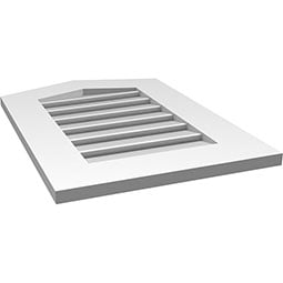 Ekena Millwork - GVPPE01 - TrueCraft Peaked Top Surface Mount PVC Gable Vent Standard Frame