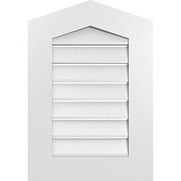 Ekena Millwork - GVPPE01 - TrueCraft Peaked Top Surface Mount PVC Gable Vent Standard Frame