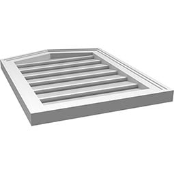 Ekena Millwork - GVPPE02 - Peaked Top Surface Mount PVC Gable Vent Brickmould Frame