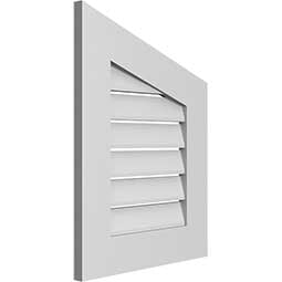 Ekena Millwork - GVPPR01 - TrueCraft Half Peaked Top Right Surface Mount PVC Gable Vent Standard Frame
