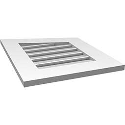 Ekena Millwork - GVPPR01 - TrueCraft Half Peaked Top Right Surface Mount PVC Gable Vent Standard Frame