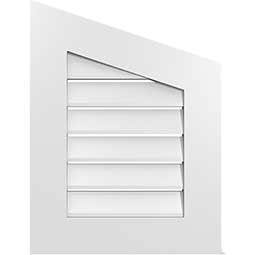 Ekena Millwork - GVPPR01 - TrueCraft Half Peaked Top Right Surface Mount PVC Gable Vent Standard Frame