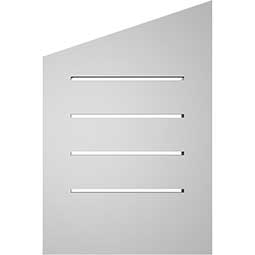 Ekena Millwork - GVPPR02 - TrueCraft Half Peaked Top Right Surface Mount PVC Gable Vent Brickmould Frame