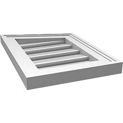 Ekena Millwork - GVPPR02 - TrueCraft Half Peaked Top Right Surface Mount PVC Gable Vent Brickmould Frame