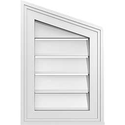 Ekena Millwork - GVPPR02 - TrueCraft Half Peaked Top Right Surface Mount PVC Gable Vent Brickmould Frame