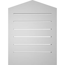 Ekena Millwork - GVPPE03 - TrueCraft Peaked Top Surface Mount PVC Gable Vent Brickmould Sill Frame